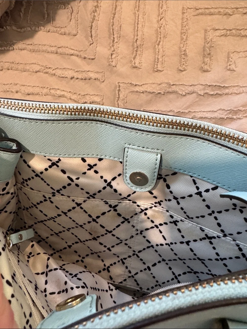 kate spade Mint Green Saffiano Leather Satchel with Crossbody Strap